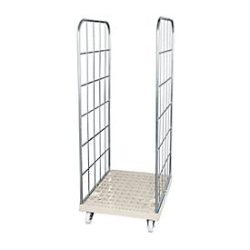 Rollbox, 2-seitig, Kunststoffbodenplatte, 724 x 815 x 1850 mm, grau (RAL 7032)