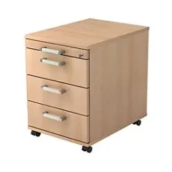 Rollcontainer Office Braun/Grau Holz/Metall 42.8 cm 59 cm 58 cm - Farbe: Eiche Dekor - Material: Holzwerkstoff - Rollcontainer
