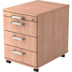 Rollcontainer Office Braun Holz 42.8 cm 59 cm 58 cm - Farbe: Nussbaum Dekor - Material: Holzwerkstoff - Rollcontainer