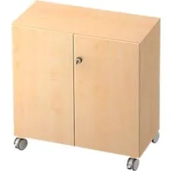 Rollenschrank TOPAS LINE, 2 Ordnerhöhen, Türen abschliessbar, Ahorn-Dekor/Ahorn-Dekor