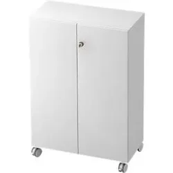 Rollenschrank TOPAS LINE, 3 Ordnerhöhen, Türen abschliessbar, weiss/weiss
