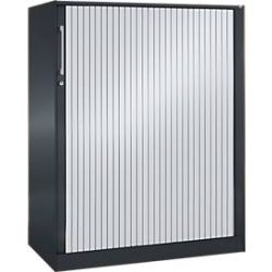 Rollladenschrank ASISTO C 3000, 3 Ordnerhöhen, B 1000 mm, anthrazit/alusilber
