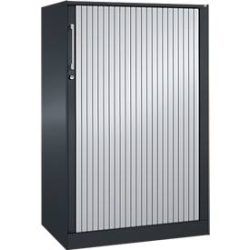 Rollladenschrank ASISTO C 3000, 3 Ordnerhöhen, B 800 mm, anthrazit/alusilber