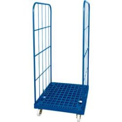 Rollplatte, Kunststoff, mit 2 Seitengittern, H 1550 mm, enzianblau RAL 5010