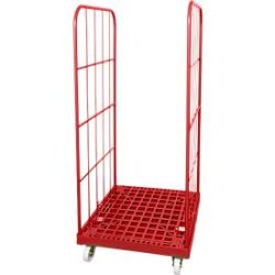 Rollplatte, Kunststoff, mit 2 Seitengittern, Höhe 1650 mm, feuerrot RAL 3000