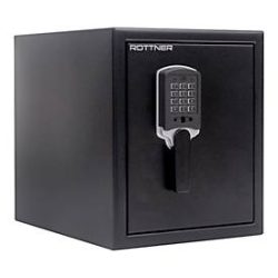 Rottner Feuerschutztresor FIRE DATA 40, 26 l, ohne Sicherheitsstufe, Feuerschutz bis 120 min, Elektronikschloss, Stahl, schwarz