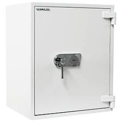 Rottner Wertschutzschrank Diamant Fire Premium Premium PO80, Doppelbartschloss, EN 2, feuerfest bis 30 min, 139 Liter, Stahl, lichtgrau