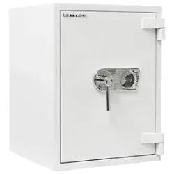 Rottner Wertschutzschrank Diamant Super Fire Premium DO65, Doppelbartschloss, EN 3, feuerfest bis 30 min, 70 Liter, Stahl, lichtgrau