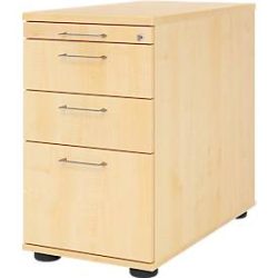 Standcontainer Office Braun/Silber Holz 42.8 cm 76 cm 80 cm - Farbe: Ahorn/Aluminium gebürstet - Material: Holzwerkstoff - Standcontainer