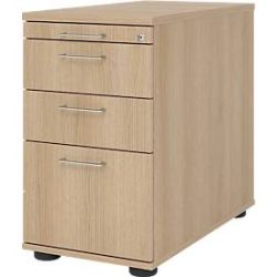 Standcontainer Office Braun Holz/Metall 42.8 cm 76 cm 80 cm - Farbe: eiche - Material: Holzwerkstoff - Standcontainer