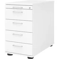 Standcontainer Office Weiss Holz/Metall 42.8 cm 76 cm 80 cm - Material: Holzwerkstoff - Standcontainer