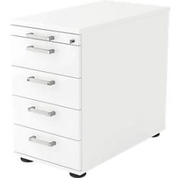 Standcontainer Office Weiss Holz/Metall 42.8 cm 76 cm 80 cm - Material: Holzwerkstoff - Standcontainer