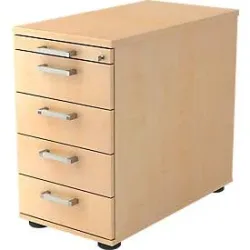 Standcontainer Office Braun/Silber Holz 42.8 cm 76 cm 80 cm - Farbe: Ahorn/Chrom - Material: Holzwerkstoff - Standcontainer