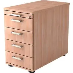 Standcontainer Office premium Braun Holz/Metall 42.8 cm 76 cm 80 cm - Farbe: Nussbaum - Material: Holzwerkstoff - Standcontainer