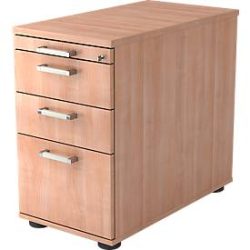 Standcontainer Office Braun Holz/Metall 42.8 cm 76 cm 80 cm - Farbe: Nussbaum - Material: Holzwerkstoff - Standcontainer
