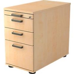 Standcontainer Office Braun/Silber Holz 42.8 cm 76 cm 80 cm - Farbe: Ahorn/Aluminium gebürstet - Material: Holzwerkstoff - Standcontainer
