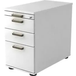 Standcontainer Office Weiss Holz/Metall 42.8 cm 76 cm 80 cm - Material: Holzwerkstoff - Standcontainer