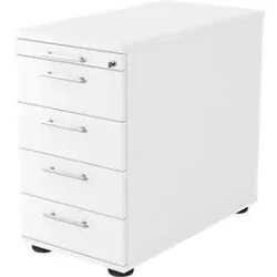 Standcontainer Office Weiss Holz 42.8 cm 76 cm 80 cm - Material: Holzwerkstoff - Standcontainer