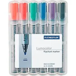 STAEDTLER Flipchart Marker 356 WP6 Rundspitze 2 mm Farbig sortiert 6 Stück