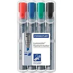 STAEDTLER Flipchartmarker Lumocolor 356BWP4, 4er Set