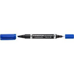 STAEDTLER Permanent-Marker Lumocolor duo, blau, 10 St.