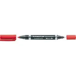 STAEDTLER Permanent-Marker Lumocolor duo, rot, 10 St.