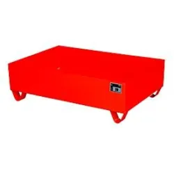 Stahl-Auffangwanne ohne Gitterrost, 1200 x 800 mm, rot RAL 3000