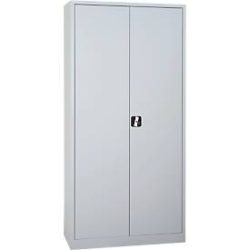 Stahlschrank, höhenverstellbarer Fachboden, abschliessbar, H 1800 mm, lichtgrau/lichtgrau