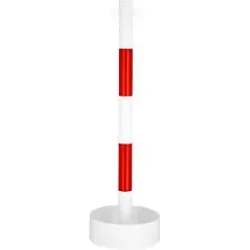 Stahlrohr-Kettenständer, für den Innenbereich, mit PVC-Folie in weiss/rot