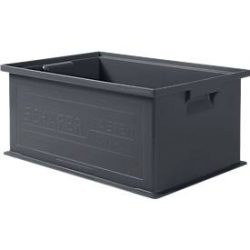 Stapelkasten Serie 14/6-2, aus PP, ESD-leitfähig, Inhalt 21 L, schwarz