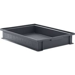 Stapelkasten Serie 14/6-2F, aus PP, ESD-leitfähig, Inhalt 8 L, schwarz
