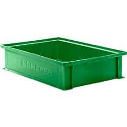 Stapelkasten SSI Schäfer 14/6-2G, Volumen 10,3 l, bis 20 kg, mit Griffmulde, L 465 x B 314 x H 105 mm, Polypropylen, grün
