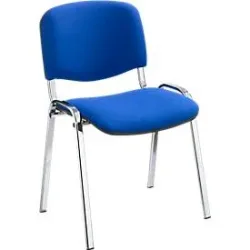 Stapelstuhl ISO Basic, Gestell verchromt, blau