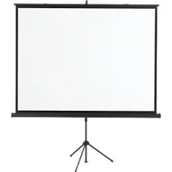 Stativ-Leinwand Classic, B 1800 x H 1350 mm, Teilung 1:1, höhenverstellbar, mit Griff, Gewebe und Metall, schwarz-weiss