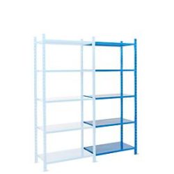 Steckregal-Anbaufeld, m. 5 Stahlblechböden, B 1260 x T 600 x H 2500 mm