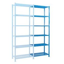 Steckregal-Anbaufeld, m. 6 Drahtgitterböden, B 1260 x T 600 x H 3000 mm