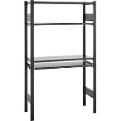 Steckregal ORDO Home, Grundregal, 3 Fachböden, multifunktional, mobil, B 1060 x T 435 x H 1750 mm, tiefschwarz matt RAL 9005