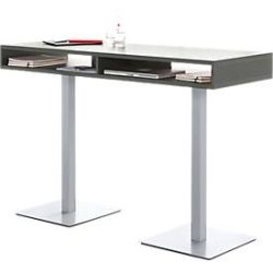 Steh-Konferenztisch BOX, mit Ablage-Boxen, Höhe 1050 mm, graphit