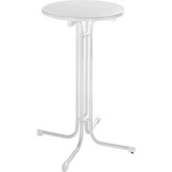 Stehtisch Quickstep ohne Sonnenschirmöffnung, desinfektionsmittelbeständig, Ø 700 mm, weiss