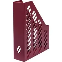 Stehsammler KARMA, DIN A4/C4, 100% Recyclingmaterial, B 76 x T 246 x H 315 mm, H vorne: 148 mm, öko-rot