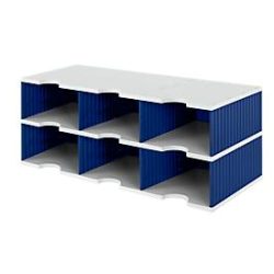 styro® Sortierstation styrodoc Jumbo, DIN C4, 2 Etagen/3-reihig/6 Fächer, blau