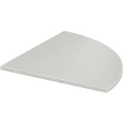 Systemwinkelplatte, 90° gerundet, B 800 x T 800 mm, lichtgrau