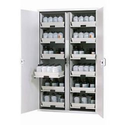 Säuren- und Laugenschrank  asecos SL-CLASSIC, Flügeltüren, Front Lichtgrau, B 1197 x T 603 x H 1965 mm