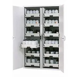 Säuren- und Laugenschrank  asecos SL-CLASSIC, Flügeltüren, Front Lichtgrau, B 1197 x T 603 x H 1965 mm