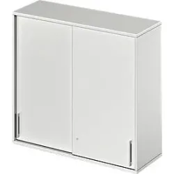 Schäfer Shop Genius Aufsatz-Schiebetürenschrank TETRIS WOOD, 3 OH, B 1200 mm, lichtgrau