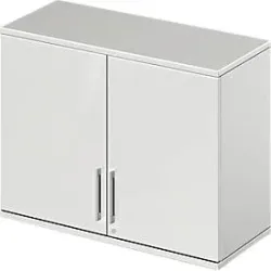 Schäfer Shop Genius Aufsatzschrank TETRIS WOOD, 2 OH, B 1000 mm, abschliessbar, lichtgrau