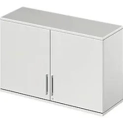 Schäfer Shop Genius Aufsatzschrank TETRIS WOOD, 2 OH, B 1200 mm, abschliessbar, lichtgrau
