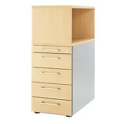 Schäfer Shop Genius Beistellcontainer mit Aufsatzregal, abschliessbar, Griff 2, ahorn