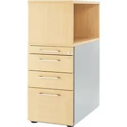 Schäfer Shop Genius Beistellcontainer mit Aufsatzregal, abschliessbar, Griff 2, ahorn
