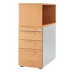 Schäfer Shop Genius Beistellcontainer mit Aufsatzregal, abschliessbar, Griff 2, buche